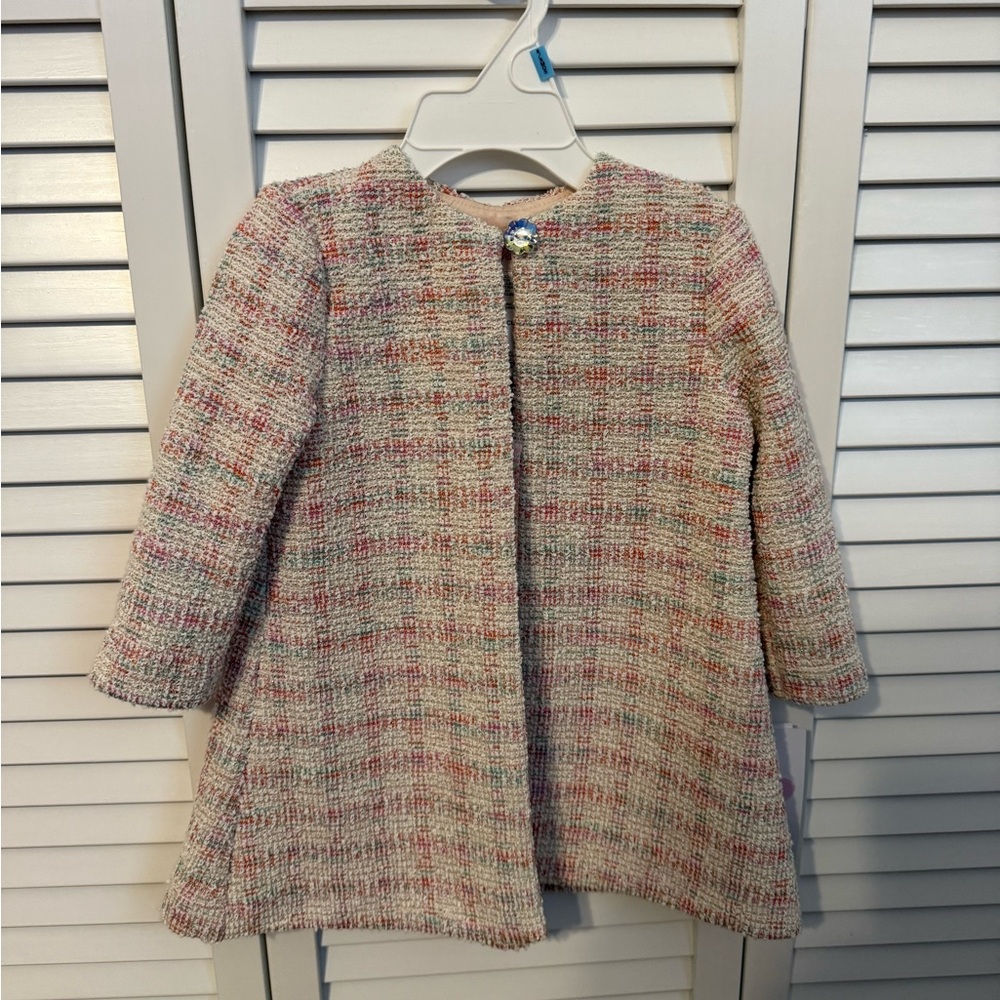 Charming Multicolor Tweed Baby Cape/Jacket